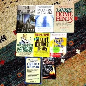 Bundle of (8) misc DIY, fiction books